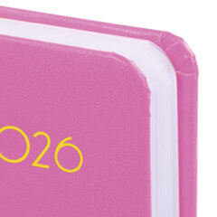 Ежедневник датированный 2026, МАЛЫЙ ФОРМАТ 100&times;150 мм, А6, BRAUBERG &laquo;Select&raquo;, балакрон, розовый, 117262