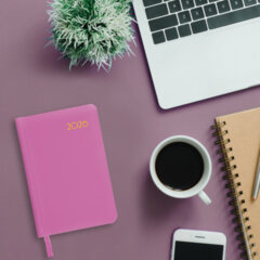 Ежедневник датированный 2026, МАЛЫЙ ФОРМАТ 100&times;150 мм, А6, BRAUBERG &laquo;Select&raquo;, балакрон, розовый, 117262