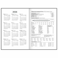 Ежедневник датированный 2026 145&times;215 мм, А5, STAFF, обложка бумвинил, синий, 117305