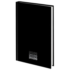 Ежедневник датированный 2026 145&times;215 мм, А5, STAFF, ламинированная обложка, &laquo;Black style&raquo;, 117325
