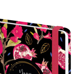 Ежедневник датированный 2026 с резинкой 145&times;203 мм, А5, BRAUBERG, твердый, фольга, &laquo;Гранаты&raquo;, 117333