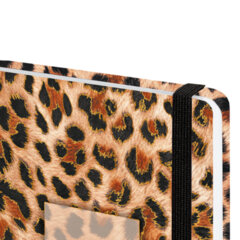 Ежедневник датированный 2026 с резинкой 145&times;203 мм, А5, BRAUBERG, твердый, фольга, &laquo;Леопард&raquo;, 117334