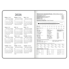 Ежедневник датированный 2026 с резинкой 145&times;203 мм, А5, BRAUBERG твердый, фольга, &laquo;Млечный путь&raquo;, 117345