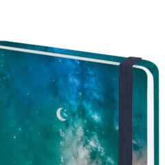 Ежедневник датированный 2026 с резинкой 145&times;203 мм, А5, BRAUBERG твердый, фольга, &laquo;Млечный путь&raquo;, 117345