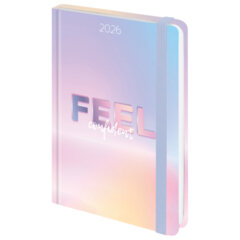 Ежедневник датированный 2026 с резинкой 145&times;203 мм, А5, BRAUBERG, твердый, &laquo;Нежность&raquo;, 117347