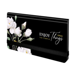 Еженедельник датированный 2026 с резинкой 171&times;93 мм, BRAUBERG, твердый, УФ-ЛАК, 64 л., &laquo;Розы&raquo;, 117353