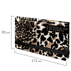 Еженедельник датированный 2026 с резинкой 171&times;93 мм, BRAUBERG, твердый, УФ-ЛАК, 64 л., &laquo;Леопард&raquo;, 117356