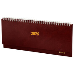 Планинг датированный 2026 300&times;130 мм, STAFF, гребень, обложка бумвинил, 64 л., бордовый, 117359