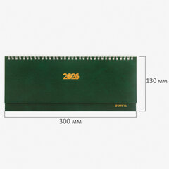 Планинг датированный 2026 300&times;130 мм, STAFF, гребень, обложка бумвинил, 64 л., зеленый, 117361