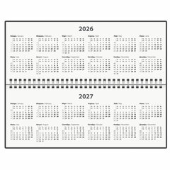 Планинг датированный 2026 285&times;112 мм, STAFF, гребень, картонная обложка, 64 л., &laquo;Black style&raquo;, 117363