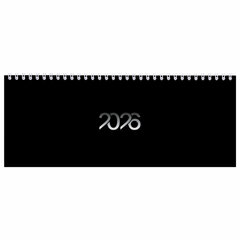 Планинг датированный 2026 285&times;112 мм, STAFF, гребень, картонная обложка, 64 л., &laquo;Black style&raquo;, 117363