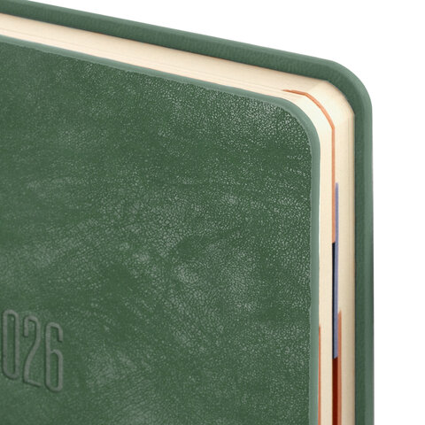 Ежедневник датированный 2026 B6 125х173мм GALANT Vivid, под кожу, зеленый, 117409