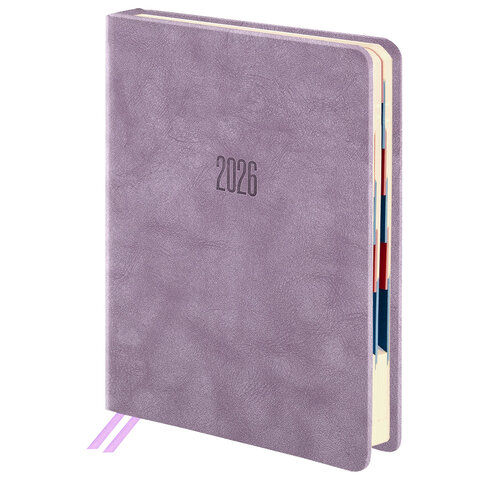 Ежедневник датированный 2026 B6 125х173 мм, GALANT "Vivid", под кожу, сиреневый, 117412
