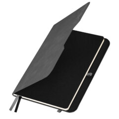 Ежедневник датированный 2026, А5, 151&times;213 мм, BRAUBERG &laquo;Note&raquo;, под кожу, держатель для ручки, серый, 117519