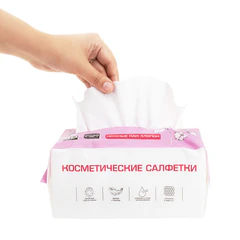 Салфетки косметические для лица и тела безворсовые СУХИЕ, 80 шт., 20&times;20 см, диспенсер, LAIMA, 117545