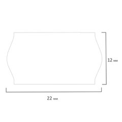 Этикет-лента 22Х12 мм, волна, белая, КОМПЛЕКТ 10 рулонов по 1000 этикеток