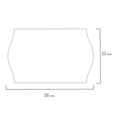 Этикет-лента 26&times;12 мм, волна, белая, КОМПЛЕКТ 10 рулонов по 1000 этикеток