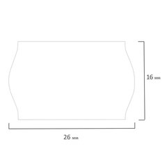 Этикет-лента 26&times;16 мм, волна, белая, КОМПЛЕКТ 10 рулонов по 1000 этикеток