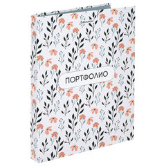Папка-портфолио универсальная, 4 кольца, 20 файлов, 7БЦ матовая, BRAUBERG &laquo;Flowers&raquo;, 117556