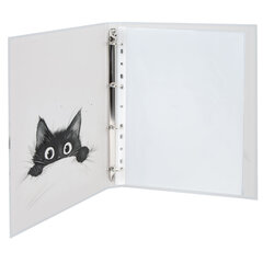 Папка-портфолио универсальная, 4 кольца, 20 файлов, 7БЦ матовая, BRAUBERG "Cat", 107557
