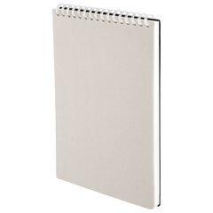 Блокнот А5, 80 л., силиконовый гребень, обложка пластик, клетка, BRAUBERG, бежевый, 117559