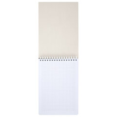 Блокнот А5, 80 л., силиконовый гребень, обложка пластик, клетка, BRAUBERG, бежевый, 117559