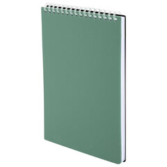 Блокнот А5, 80 л., силиконовый гребень, обложка пластик, клетка, BRAUBERG, зеленый, 117560