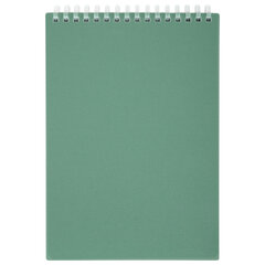 Блокнот А5, 80 л., силиконовый гребень, обложка пластик, клетка, BRAUBERG, зеленый, 117560