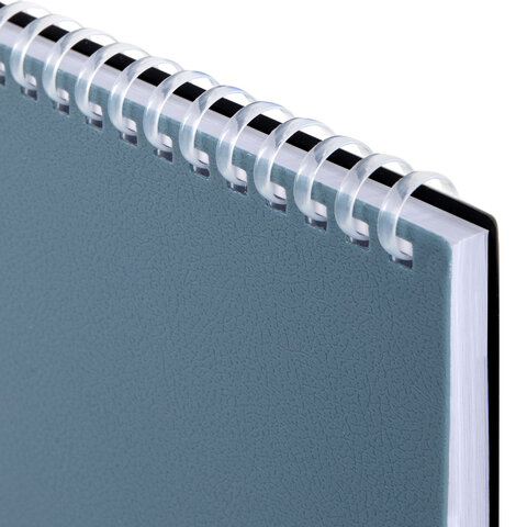 Блокнот А5 80л, BRAUBERG, силиконовый гребень, обложка пластик, клетка, синий, 117561