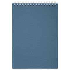 Блокнот А5, 80 л., силиконовый гребень, обложка пластик, клетка, BRAUBERG, синий, 117561