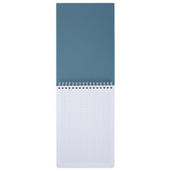 Блокнот А5, 80 л., силиконовый гребень, обложка пластик, клетка, BRAUBERG, синий, 117561