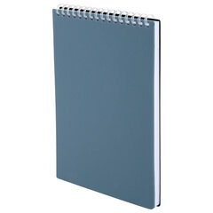 Блокнот А5, 80 л., силиконовый гребень, обложка пластик, клетка, BRAUBERG, синий, 117561