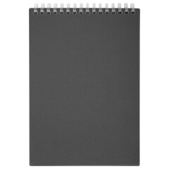 Блокнот А5, 80 л., силиконовый гребень, обложка пластик, клетка, BRAUBERG, серый, 117562