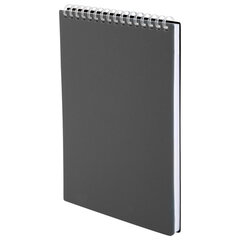 Блокнот А5, 80 л., силиконовый гребень, обложка пластик, клетка, BRAUBERG, серый, 117562