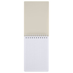 Блокнот МАЛЫЙ ФОРМАТ А6, 60 л., силиконовый гребень, обложка пластик, клетка, BRAUBERG, бежевый, 117563