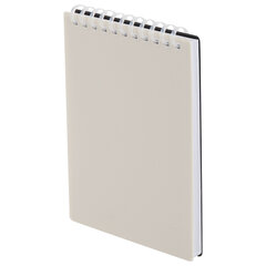 Блокнот МАЛЫЙ ФОРМАТ А6, 60 л., силиконовый гребень, обложка пластик, клетка, BRAUBERG, бежевый, 117563