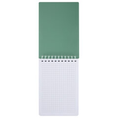 Блокнот МАЛЫЙ ФОРМАТ А6, 60 л., силиконовый гребень, обложка пластик, клетка, BRAUBERG, зеленый, 117564