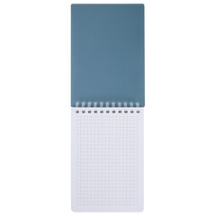 Блокнот МАЛЫЙ ФОРМАТ А6, 60 л., силиконовый гребень, обложка пластик, клетка, BRAUBERG, синий, 117565