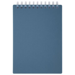 Блокнот МАЛЫЙ ФОРМАТ А6, 60 л., силиконовый гребень, обложка пластик, клетка, BRAUBERG, синий, 117565