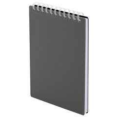 Блокнот МАЛЫЙ ФОРМАТ А6, 60 л., силиконовый гребень, обложка пластик, клетка, BRAUBERG, серый, 117566