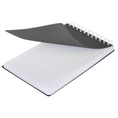 Блокнот МАЛЫЙ ФОРМАТ А6, 60 л., силиконовый гребень, обложка пластик, клетка, BRAUBERG, серый, 117566