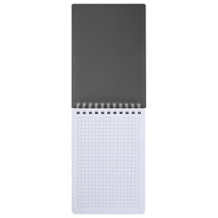 Блокнот МАЛЫЙ ФОРМАТ А6, 60 л., силиконовый гребень, обложка пластик, клетка, BRAUBERG, серый, 117566