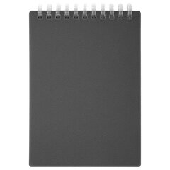 Блокнот МАЛЫЙ ФОРМАТ А6, 60 л., силиконовый гребень, обложка пластик, клетка, BRAUBERG, серый, 117566