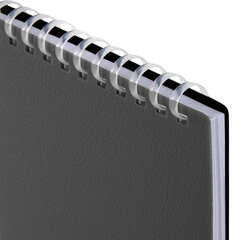 Блокнот МАЛЫЙ ФОРМАТ А6, 60 л., силиконовый гребень, обложка пластик, клетка, BRAUBERG, серый, 117566