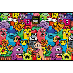 Альбом для рисования А4 24 л., скоба, TWIN-лак, ПЗБМ, 205&times;295 мм, &laquo;Куча Монстров&raquo; (микс в спайке), 44055