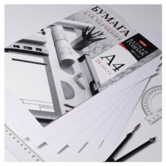 Папка для черчения А4 210&times;297 мм, 24 л. 200 г/<wbr/>м<sup>2</sup>, без рамки, ватман ГОЗНАК, HATBER, 090027