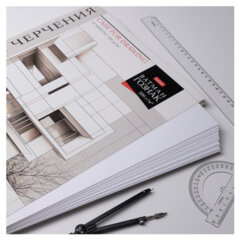 Папка для черчения БОЛЬШАЯ А3 297&times;420 мм, 24 л. 200 г/<wbr/>м<sup>2</sup>, без рамки, ватман ГОЗНАК, HATBER, 090036