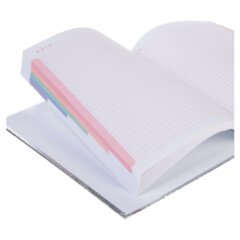 Блокнот А5 167&times;216 мм, 80 л., твёрдый, бумвинил &laquo;METALLIC&raquo;, клетка, блок 5 цв., HATBER, мята, 084776