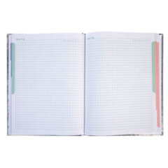 Блокнот А5 167&times;216 мм, 80 л., твёрдый, бумвинил &laquo;METALLIC&raquo;, клетка, блок 5 цв., HATBER, мята, 084776