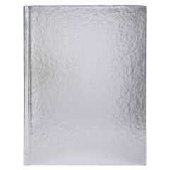 Блокнот А5 167&times;216 мм, 80 л., твёрдый, бумвинил &laquo;METALLIC&raquo;, клетка, блок 5 цв., HATBER, серебро, 084777